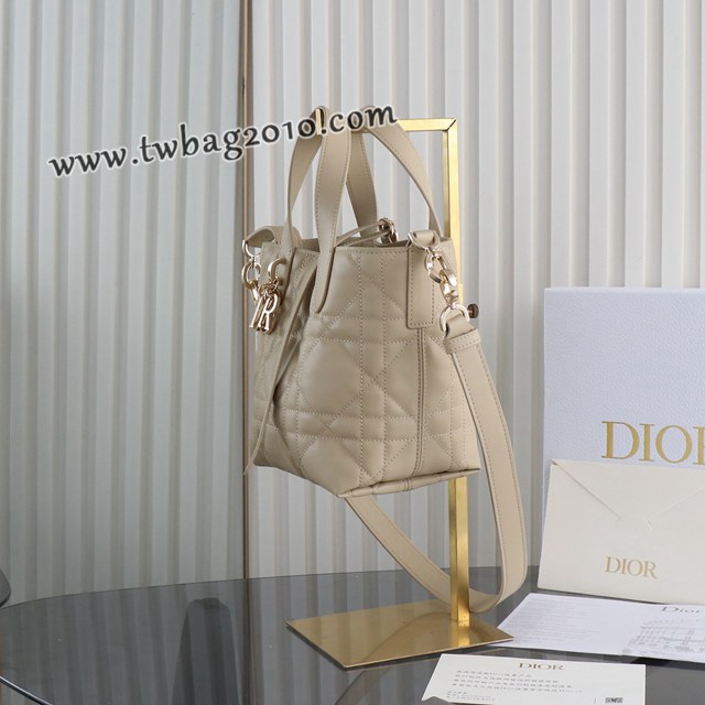 Dior专柜新款迪奥高仿原单原厂级Toujours竖版系列小号胭脂米色M2835菜篮子 djfk1456